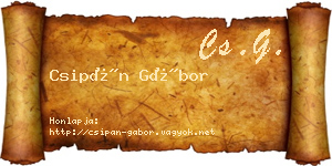 Csipán Gábor névjegykártya